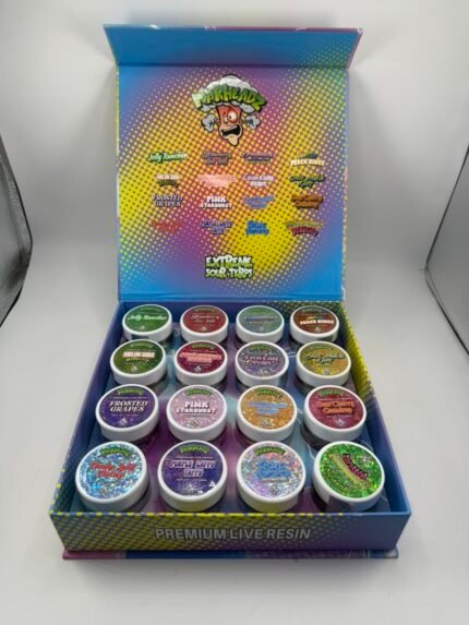 WarHeadz Candy Edition Premium Live Resin – Extreme Sour Terps 16 x 1oz Jars